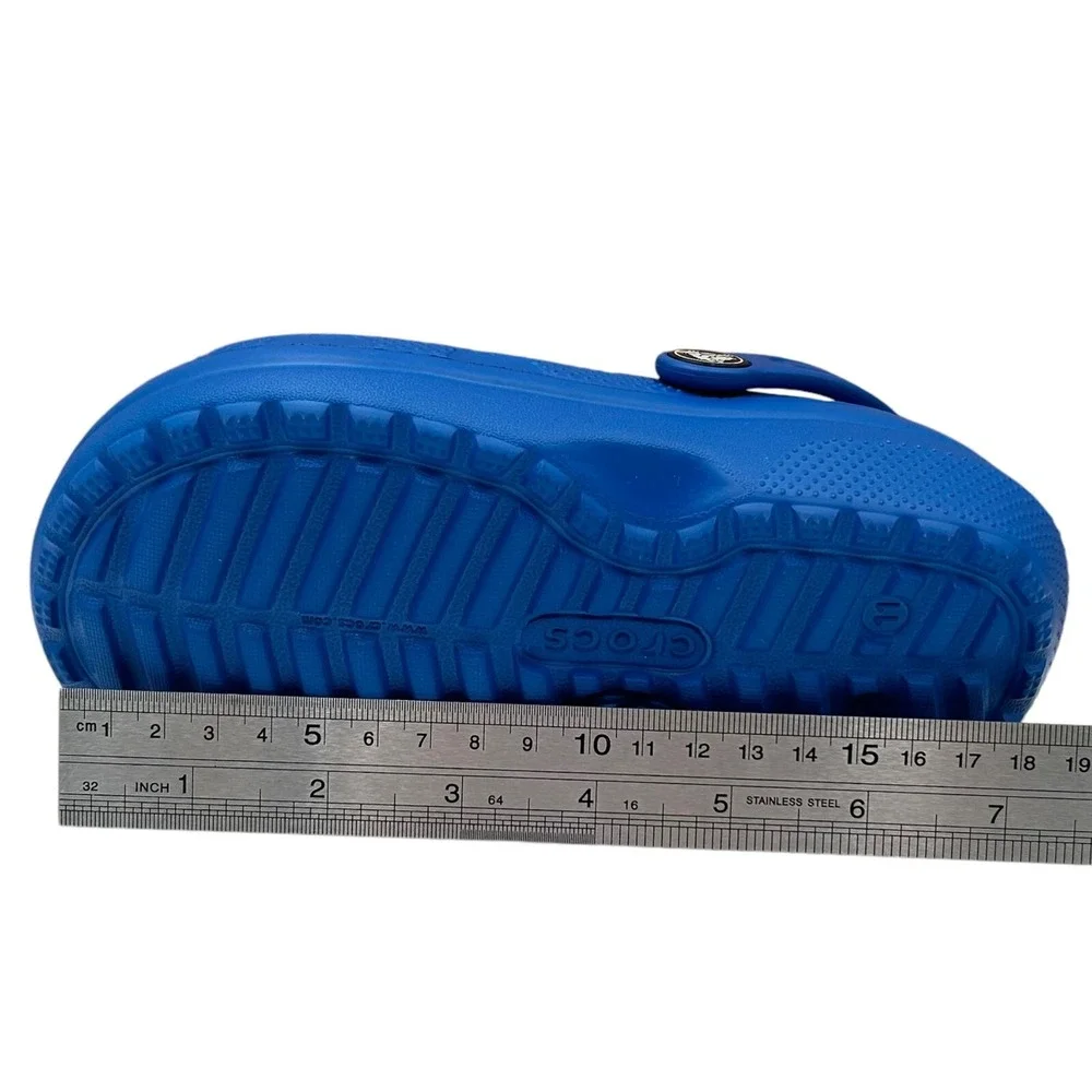 Crocs Little Boys Lined Slip on Clog Size 11 Royal Blue Warm Cozy Comfy Slippers